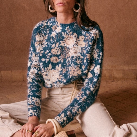 Sezane Azalee Jumper in Cara Print size XXS NWT - Picture 2 of 11